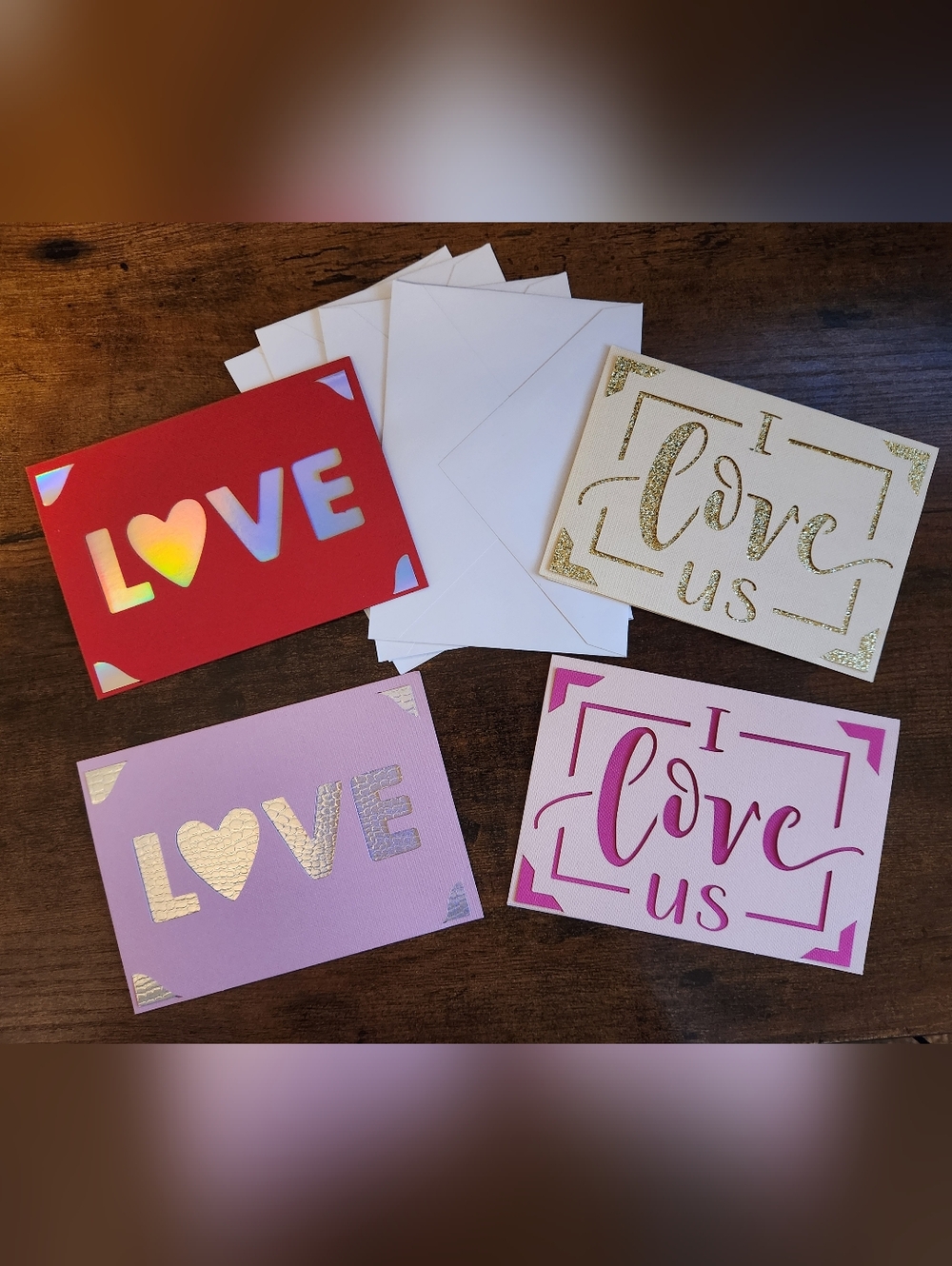 4pk HAND CRAFTED INSERT GREETING CARDS